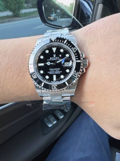 Clean Factory Rolex Submariner 3235 Black Face Watch 41mm 